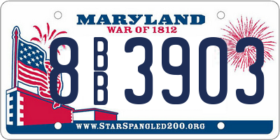 MD license plate 8BB3903