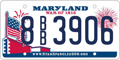 MD license plate 8BB3906