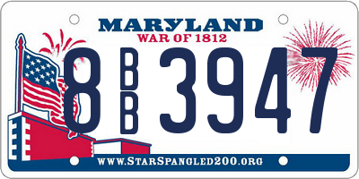 MD license plate 8BB3947