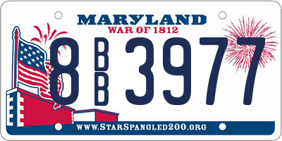 MD license plate 8BB3977