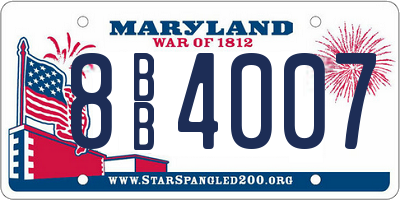 MD license plate 8BB4007