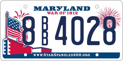 MD license plate 8BB4028