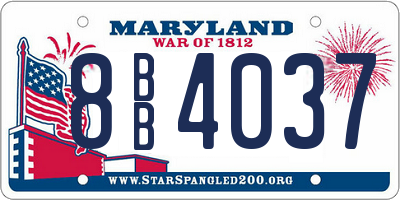 MD license plate 8BB4037