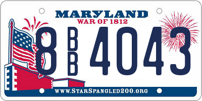 MD license plate 8BB4043