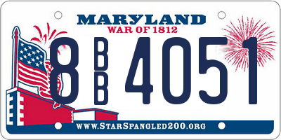 MD license plate 8BB4051