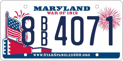 MD license plate 8BB4071