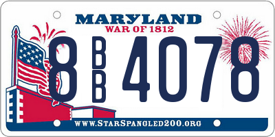 MD license plate 8BB4078