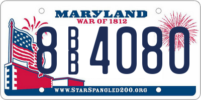 MD license plate 8BB4080