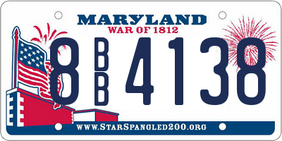 MD license plate 8BB4138
