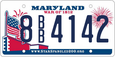 MD license plate 8BB4142