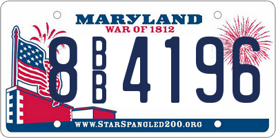 MD license plate 8BB4196