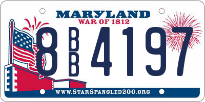MD license plate 8BB4197