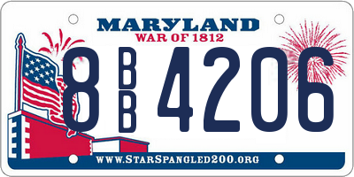 MD license plate 8BB4206