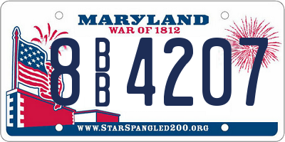 MD license plate 8BB4207