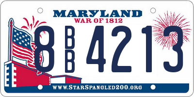 MD license plate 8BB4213