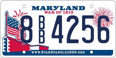 MD license plate 8BB4256