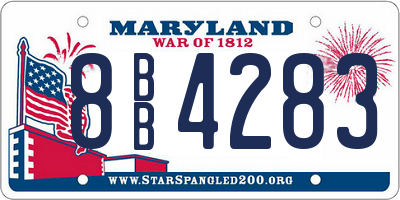 MD license plate 8BB4283