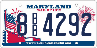 MD license plate 8BB4292
