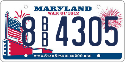MD license plate 8BB4305