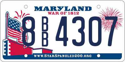 MD license plate 8BB4307