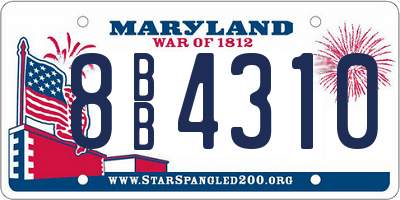 MD license plate 8BB4310
