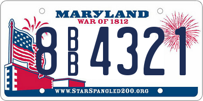 MD license plate 8BB4321