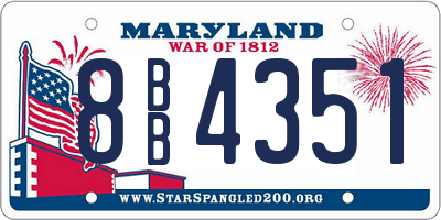 MD license plate 8BB4351