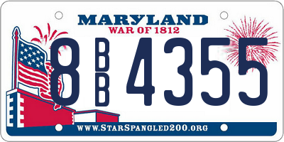 MD license plate 8BB4355
