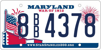 MD license plate 8BB4378