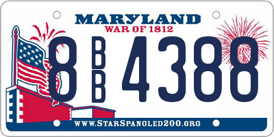 MD license plate 8BB4388