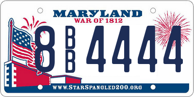 MD license plate 8BB4444