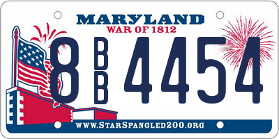 MD license plate 8BB4454