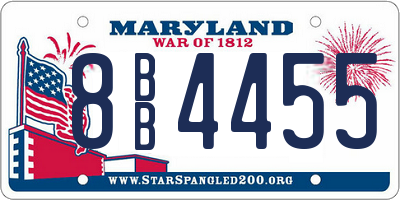 MD license plate 8BB4455