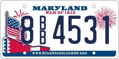 MD license plate 8BB4531