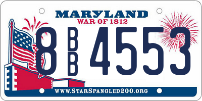 MD license plate 8BB4553