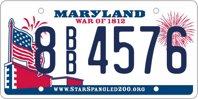 MD license plate 8BB4576
