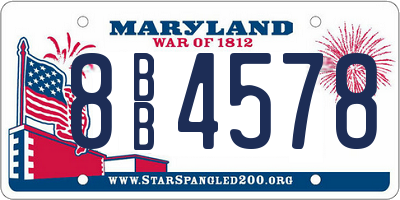 MD license plate 8BB4578