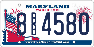 MD license plate 8BB4580