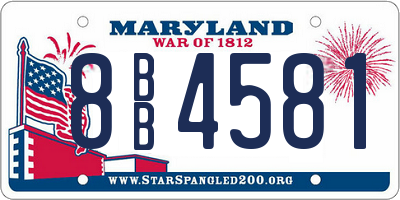 MD license plate 8BB4581