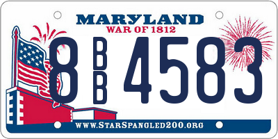 MD license plate 8BB4583