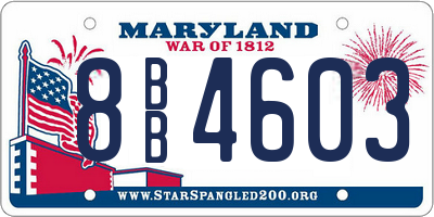 MD license plate 8BB4603