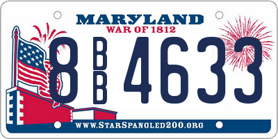 MD license plate 8BB4633