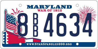 MD license plate 8BB4634