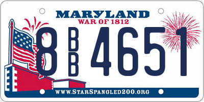MD license plate 8BB4651