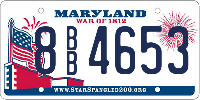MD license plate 8BB4653