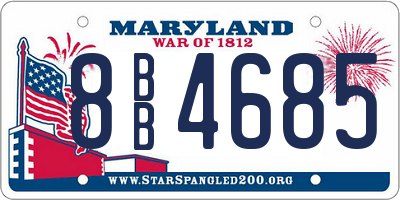 MD license plate 8BB4685