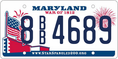 MD license plate 8BB4689