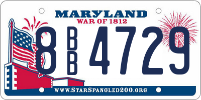 MD license plate 8BB4729