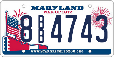 MD license plate 8BB4743