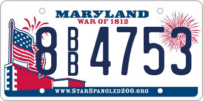 MD license plate 8BB4753